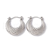 Non-Tarnish 304 Stainless Steel Croissant Hoop Earrings for Women EJEW-E199-09P-1