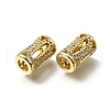Brass Micro Pave Clear Cubic Zirconia European Beads ZIRC-I070-015G-2