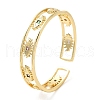 Colorful Cubic Zirconia Cuff Bangle BJEW-D058-03B-G-02-3