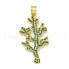 Rack Plating Brass Pave Cubic Zirconia Pendants KK-U029-11G-03-1
