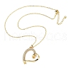 Brass Micro Pave Clear Cubic Zirconia Heart Pendant Necklaces for Women NJEW-R027-01G-02-4