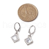 Rhombus Clear Cubic Zirconia with 304 Stainless Steel Hoop Earrings for Women EJEW-JE05992-3