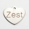 Non-Tarnish Stainless Steel Heart Pendants STAS-L165-C18-1
