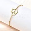 201 Stainless Steel Fox Link Bracelets BJEW-B128-05G-3