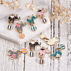 32Pcs 4 Colors Zinc Alloy Enamel Pendants ENAM-TA0001-25-12