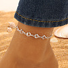 Fashionable Bohemian Style Alloy Heart Link Anklets for Women WG497D9-11-1
