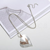 Brushed Triple Heart Alloy Pendant Long Necklaces for Women FS-WG6E77D-02-1