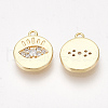 Brass Cubic Zirconia Charms KK-S350-276-2