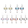 Handmade Glass Seed & Acrylic Beads Bowknot Dangle Earrings EJEW-MZ00298-1