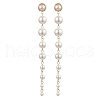 Shell Pearl Tassel Stud Earrings for Women EJEW-JE06195-01-1