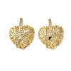 Brass Micro Pave Clear Cubic Zirconia Pendants KK-B139-01G-1