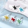 Angel Glass Pendant Decorations HJEW-JM03468-2