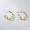 S925 Sterling Silver C-Shaped with  Cable Chain Charm Stud Earrings FG9193-5
