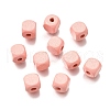 Spray Painted Wooden Beads WOOD-P021-01B-25-1