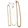 3Pcs 3 Styles Brass & Iron Chain Necklaces Set NJEW-V003-08G-2