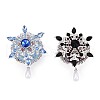 Snowflake Shape Rotatable Alloy Rhinestone Beads OACR-N141-02-3