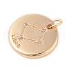 Brass with Clear Cubic Zirconia Pendants KK-N256-24G-G-2