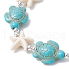 Synthetic Turquoise Beaded Stretch Bracelets for Men Women BJEW-JB11760-01-3