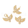 Brass Micro Pave Clear Cubic Zirconia Charms KK-G415-31G-1