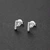Brass Micro Pave Clear Cubic Zirconia Stud Earrings FS-WGC2F12-16-1