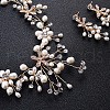 Alloy Fresh Water Pearl Rhinestone Jewelry Sets FS-WG8E598-01-4