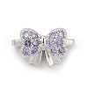 Brass Micro Pave Cubic Zirconia Slide Charms KK-G526-01P-1