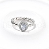 Oval Brass Micro Pave Cubic Zirconia Cuff Bangles & Rings Sets for Women SJEW-R002-03P-01-2
