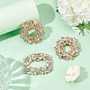 AHADERMAKER 4Pcs 2 Styles Rectangle & Flower Brass Rhinestone Shoe Decorations AJEW-GA0006-93-4