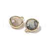 Brass Pave Natural Yellow Opal Faceted Flat Round Charms G-U028-03G-11-2