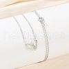 925 Sterling Silver Micro Pave Clear Cubic Zirconia Pendant Necklaces NJEW-D317-01P-3