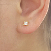 Elegant S925 Clear Cubic Zirconia Square Stud Earrings XG6248-4