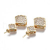 Brass Micro Pave Clear Cubic Zirconia Peg Bails Pendants KK-S356-332-NF-3