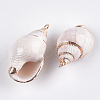 Electroplate Spiral Shell Pendants SSHEL-T006-15-2