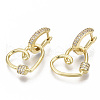 Brass Micro Pave Clear Cubic Zirconia Dangle Hoop Earrings EJEW-N011-18G-NF-1