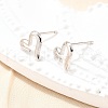 S925 Sterling Silver Stud Earrings EJEW-P305-02D-P-2
