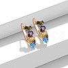 Brass Rainbow Hoop Earrings EJEW-BB35709-4