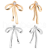 Beebeecraft 6Pairs 2 Colors Brass Micro Pave Clear Cubic Zirconia Pendants KK-BBC0014-44-1