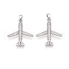 Brass Micro Pave Cubic Zirconia Pendants KK-T070-83P-1
