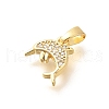 Brass Micro Pave Clear Cubic Zirconia Charms KK-Q040-03G-G-2