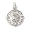 Rack Plating Brass Micro Pave Cubic Zirconia Pendant KK-U027-15P-1