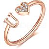 Adjustable Brass Rhinestone Cuff Rings FS-WG29D83-37-1