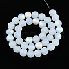 Frosted Imitation Jade Glass Beads Strands GLAA-T032-J10mm-MBB02-1