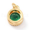 Real 18K Gold Plated Brass Inlaid Cubic Zirconia Charms ZIRC-L100-081G-01-3