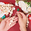 Wood Round Beads Pendant Decoration HJEW-CA00009-3