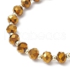 Electroplate Transparent Glass Beads with Electroplate Non-magnetic Synthetic Hematite Beads and Korean Elastic Crystal Thread Bracelets BJEW-JB11705-4