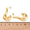 J-Shaped 304 Stainless Steel Stud Earrings for Women EJEW-A125-09G-5
