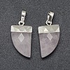 Natural Rose Quartz Pendants G-F584-B12-S-2