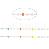 Faceted Cube Glass & ABS Plastic Imitation Pearl Beaded Chains CHS-G026-02KCG-03-2