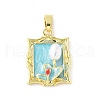 Brass Enamel Pendants KK-Z101-09G-D02-1