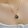 Fashionable Brass Enamel Hexagon with Sword Wing Pendant Necklaces WA4173-2